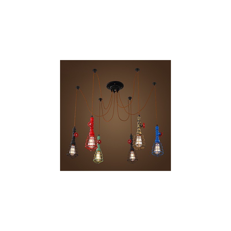 Lampada a sospensione vintage a 6 luci design narghilè