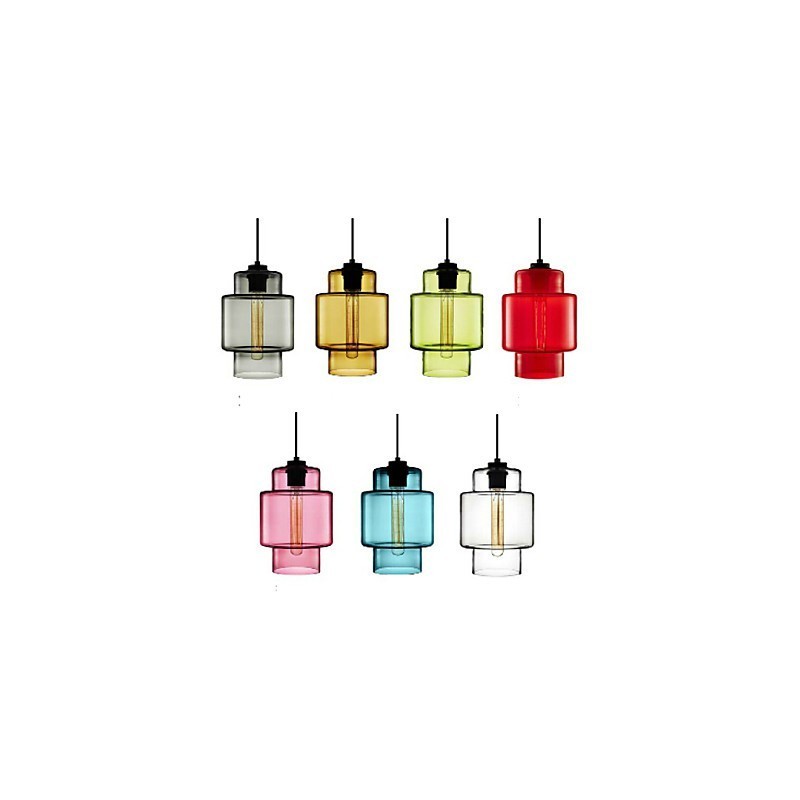 Lampada a sospensione in vetro artistico a testa singola multicolore