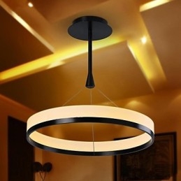 Lampada a sospensione moderna contemporanea in metallo e acrilico bianco, LED integrato 25 W