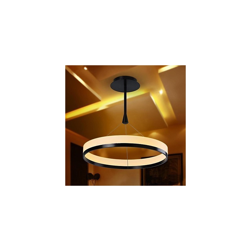 Lampada a sospensione moderna contemporanea in metallo e acrilico bianco, LED integrato 25 W