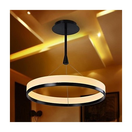 Lampada a sospensione moderna contemporanea in metallo e acrilico bianco, LED integrato 25 W