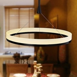 Lampada a sospensione moderna contemporanea in metallo e acrilico bianco, LED integrato 25 W
