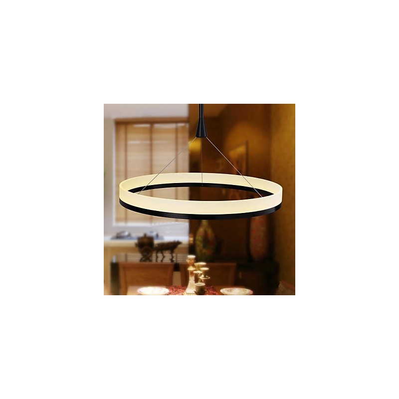 Lampada a sospensione moderna contemporanea in metallo e acrilico bianco, LED integrato 25 W