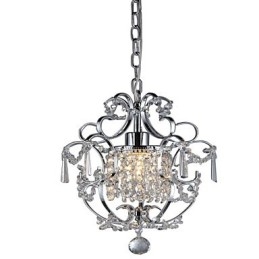 Lampadario moderno in cristallo finitura cromo