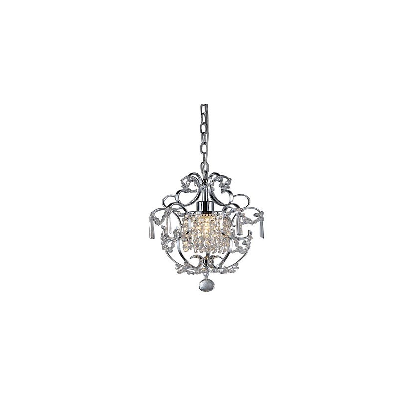 Lampadario moderno in cristallo finitura cromo