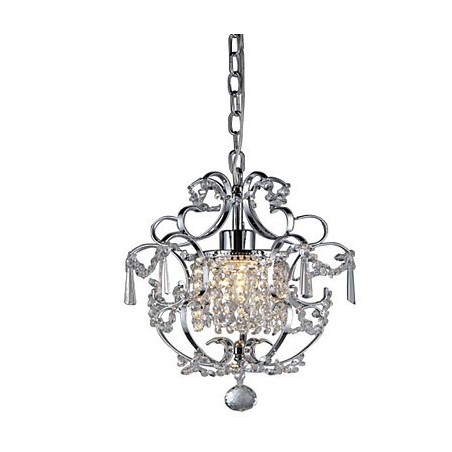 Lampadario moderno in cristallo finitura cromo