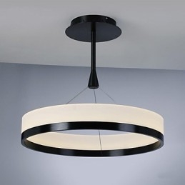 Lampada a sospensione moderna contemporanea in metallo e acrilico bianco, LED integrato 25 W