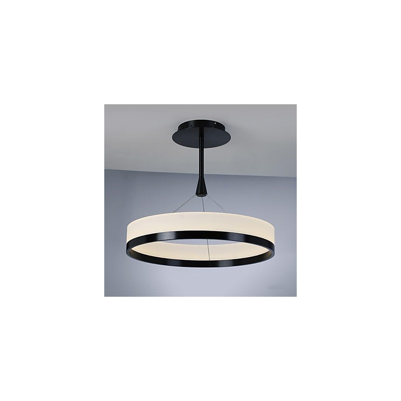 Lampada a sospensione moderna contemporanea in metallo e acrilico bianco, LED integrato 25 W