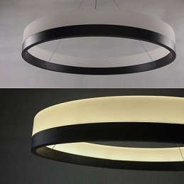 Lampada a sospensione moderna contemporanea in metallo e acrilico bianco, LED integrato 25 W