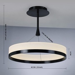 Lampada a sospensione moderna contemporanea in metallo e acrilico bianco, LED integrato 25 W