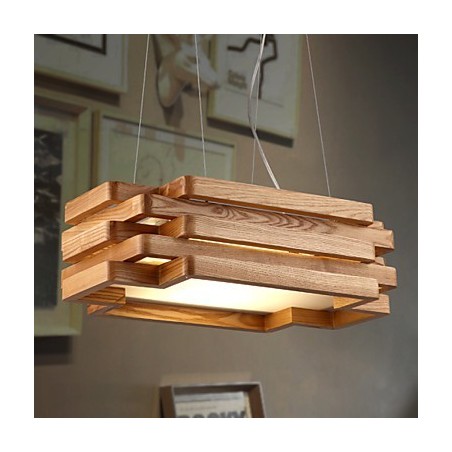 Lampada a sospensione moderna country in legno e bambù