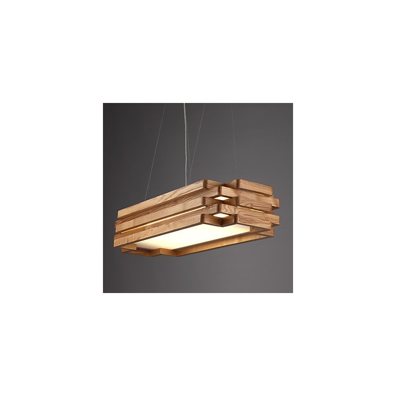 Lampada a sospensione moderna country in legno e bambù