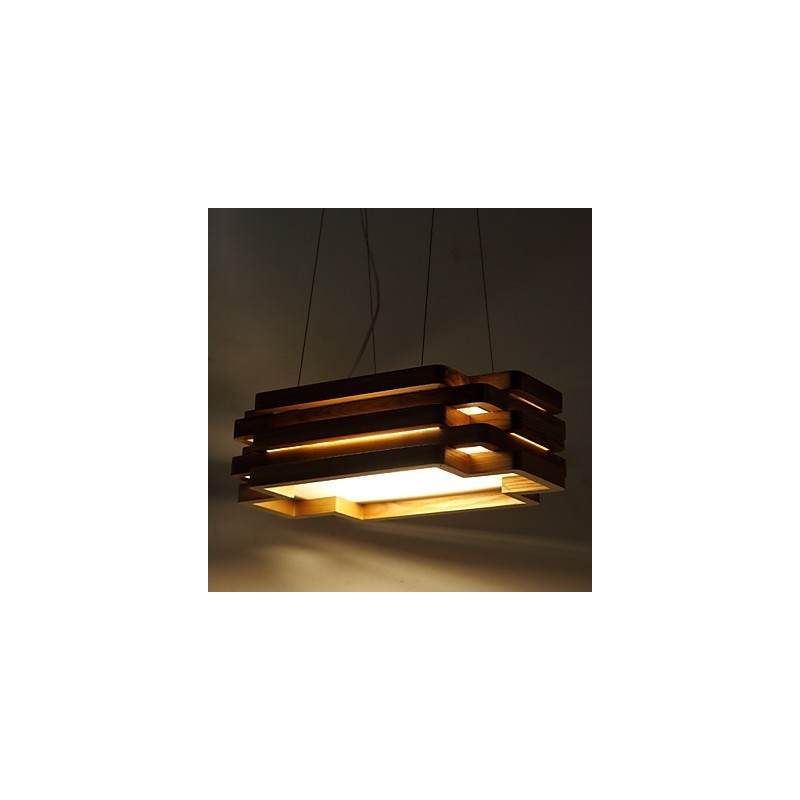 Lampada a sospensione moderna country in legno e bambù