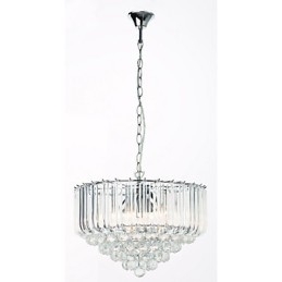 Lampadario moderno effetto cristallo acrilico trasparente 5 luci