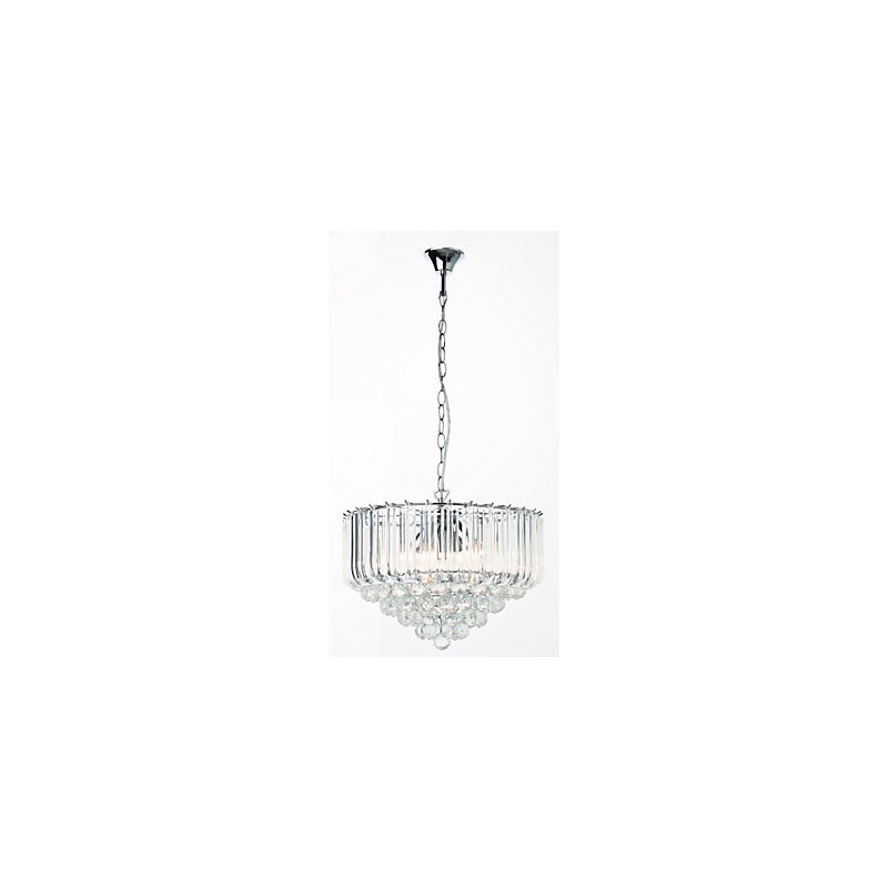 Lampadario moderno effetto cristallo acrilico trasparente 5 luci