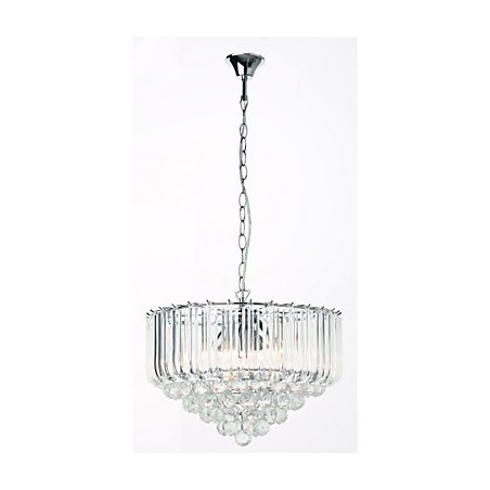 Lampadario moderno effetto cristallo acrilico trasparente 5 luci