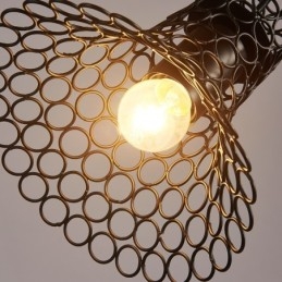 Lampadario a sospensione retrò country in pizzo di canapa americano T