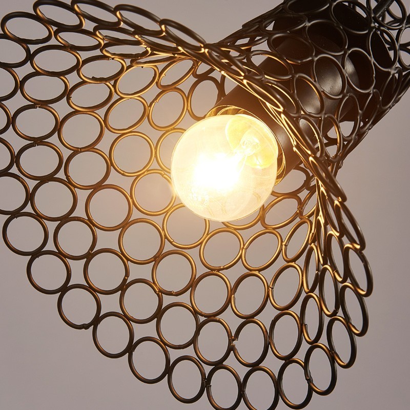 Lampadario a sospensione retrò country in pizzo di canapa americano T