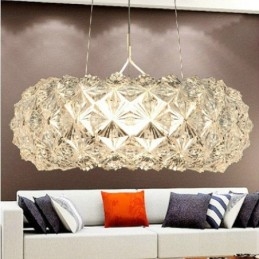 Lampadario a sospensione trasparente 3 luci E26/E27 50 cm