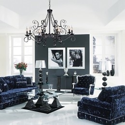 Lampadario classico tradizionale stile candela nero 8 luci E12/E14