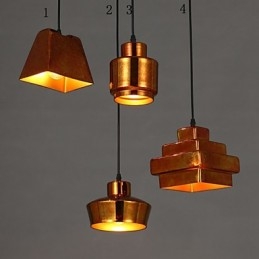 Lampadario a sospensione in vetro retrò stile country americano, finitura effetto ruggine, 1 luce