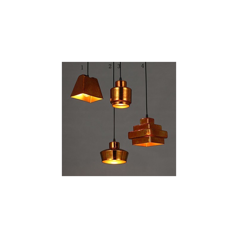 Lampadario a sospensione in vetro retrò stile country americano, finitura effetto ruggine, 1 luce