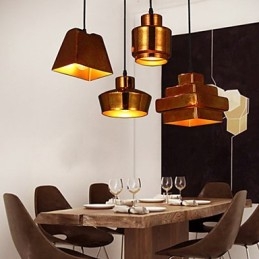 Lampadario a sospensione in vetro retrò stile country americano, finitura effetto ruggine, 1 luce