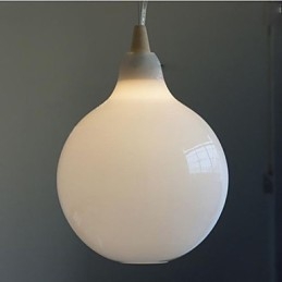 Lampada a sospensione mini in vetro bianco latte trasparente
