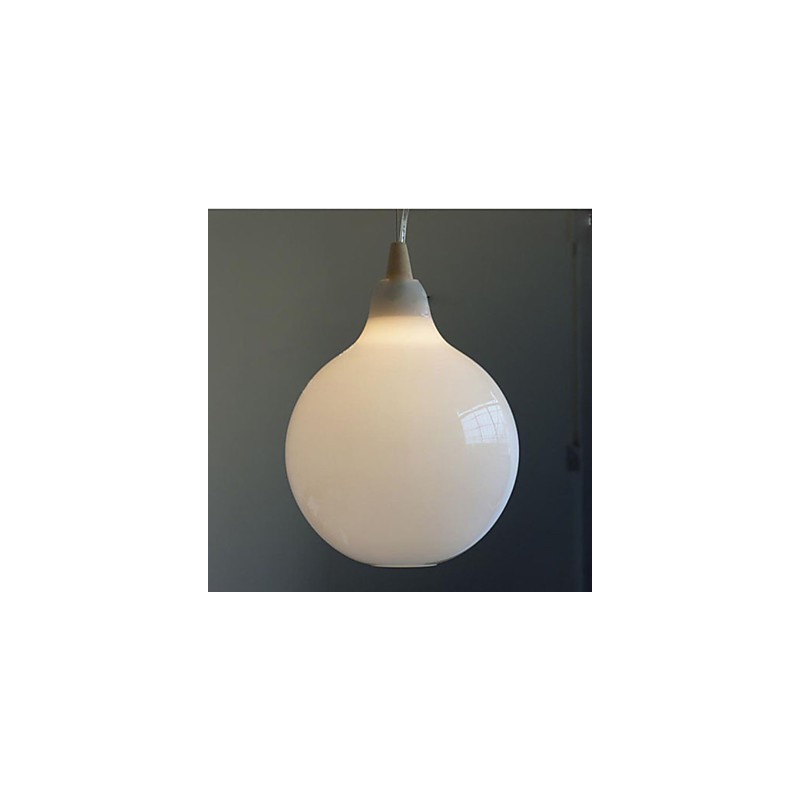 Lampada a sospensione mini in vetro bianco latte trasparente