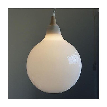 Lampada a sospensione mini in vetro bianco latte trasparente