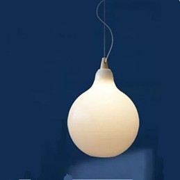 Lampada a sospensione mini in vetro bianco latte trasparente