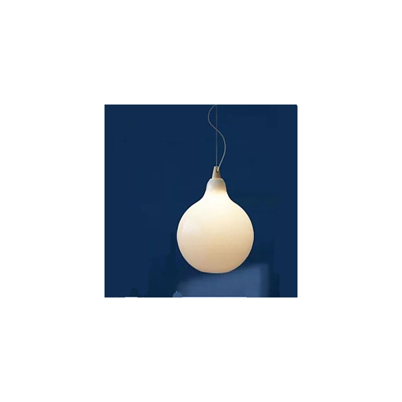 Lampada a sospensione mini in vetro bianco latte trasparente