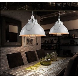 Lampadario a sospensione a testa singola in metallo e ferro
