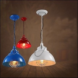 Lampadario a sospensione a testa singola in metallo e ferro