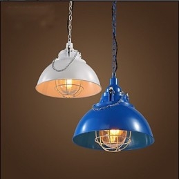 Lampadario a sospensione a testa singola in metallo e ferro