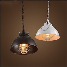 Lampadario a sospensione a testa singola in metallo e ferro