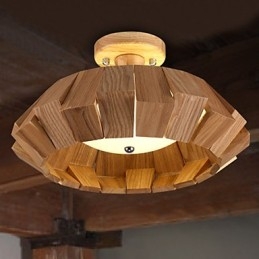 Lampada a sospensione mini in legno e bambù stile country moderno/contemporaneo LED integrato 24 W