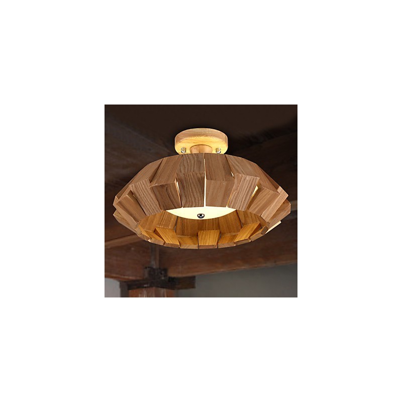 Lampada a sospensione mini in legno e bambù stile country moderno/contemporaneo LED integrato 24 W