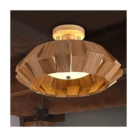 Lampada a sospensione mini in legno e bambù stile country moderno/contemporaneo LED integrato 24 W