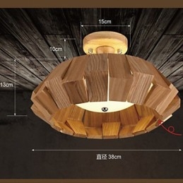 Lampada a sospensione mini in legno e bambù stile country moderno/contemporaneo LED integrato 24 W