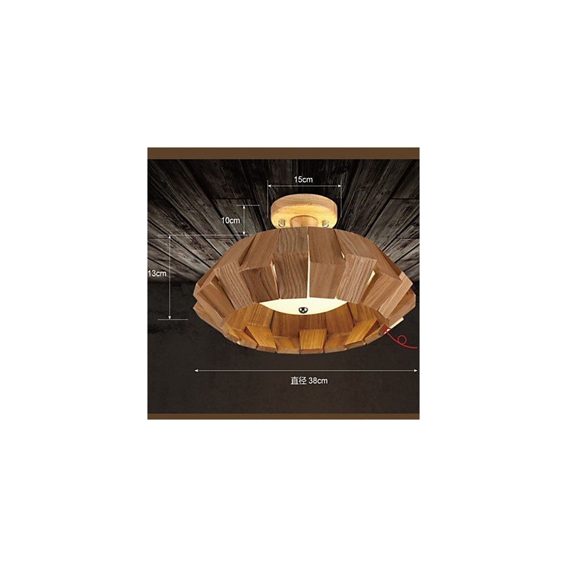 Lampada a sospensione mini in legno e bambù stile country moderno/contemporaneo LED integrato 24 W