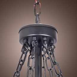 Lampadario classico tradizionale stile candela nero 8 luci E12/E14