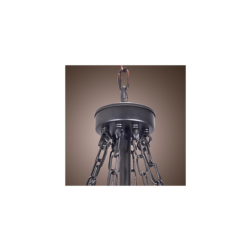 Lampadario classico tradizionale stile candela nero 8 luci E12/E14