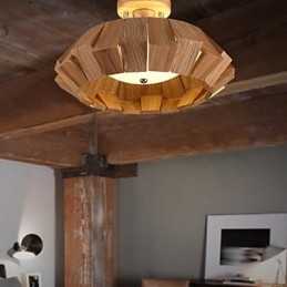 Lampada a sospensione mini in legno e bambù stile country moderno/contemporaneo LED integrato 24 W
