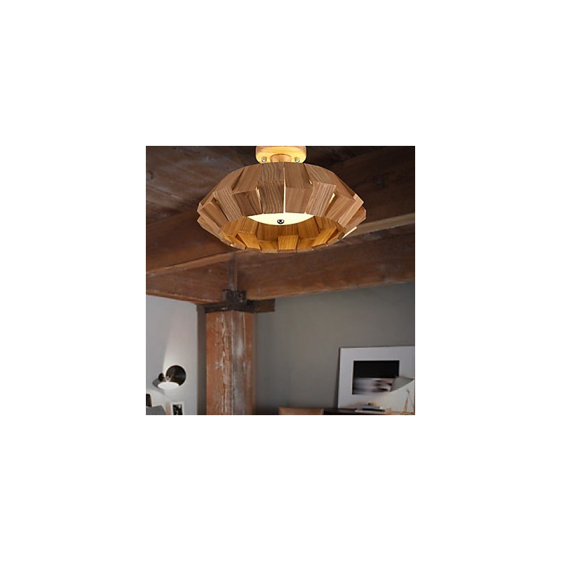 Lampada a sospensione mini in legno e bambù stile country moderno/contemporaneo LED integrato 24 W