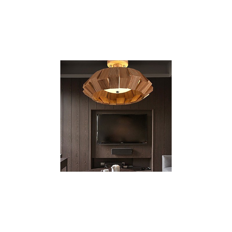 Lampada a sospensione mini in legno e bambù stile country moderno/contemporaneo LED integrato 24 W
