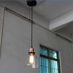 Lampadario a sospensione in vetro retrò minimalista