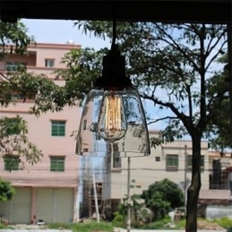 Lampadario a sospensione in vetro retrò minimalista