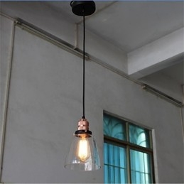 Lampadario a sospensione in vetro retrò minimalista
