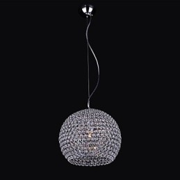 Lampadario a sospensione in metallo cromato stile mini lanterna